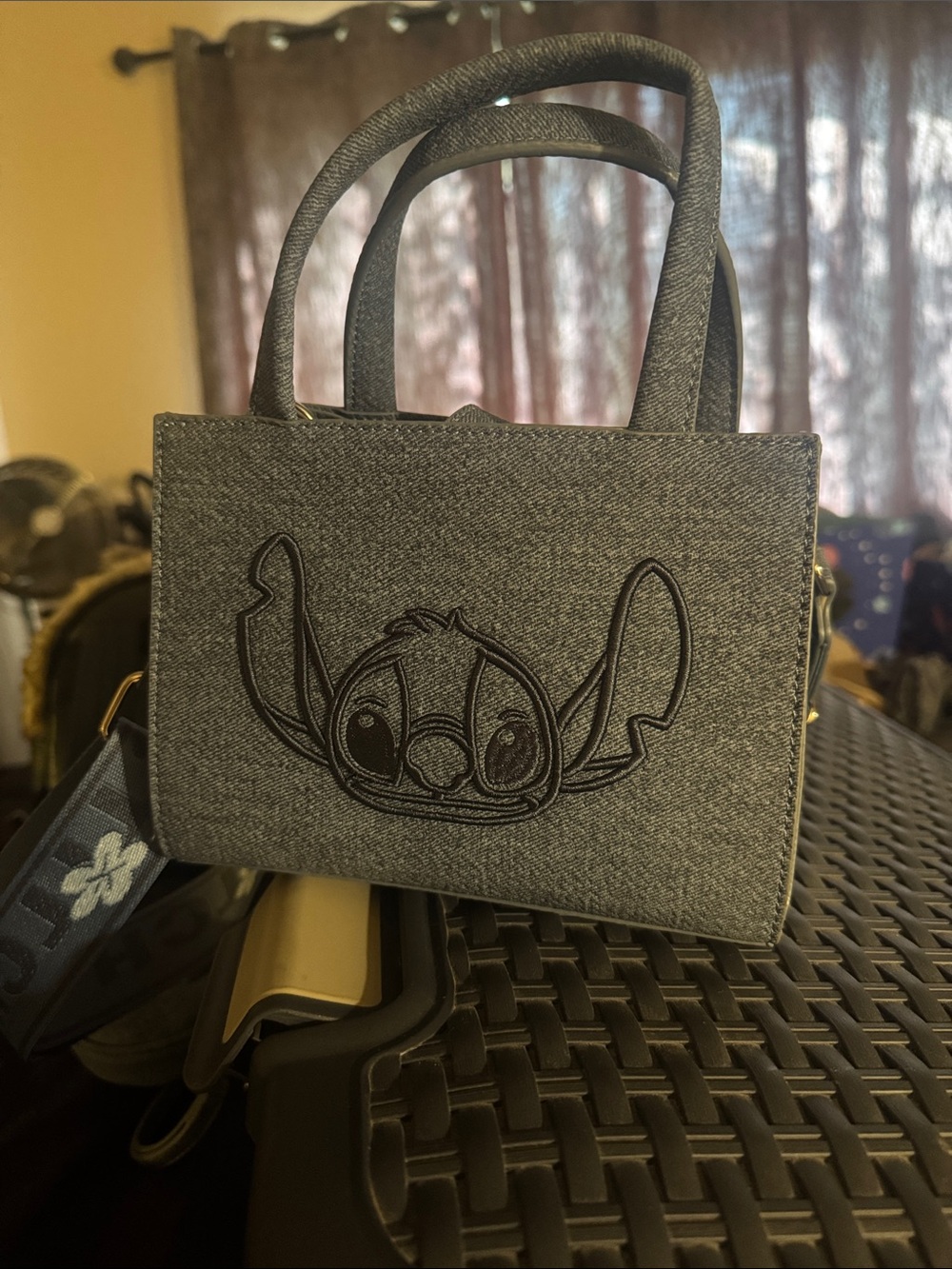 Loungefly Gray Embroidered Stitch Mini Tote